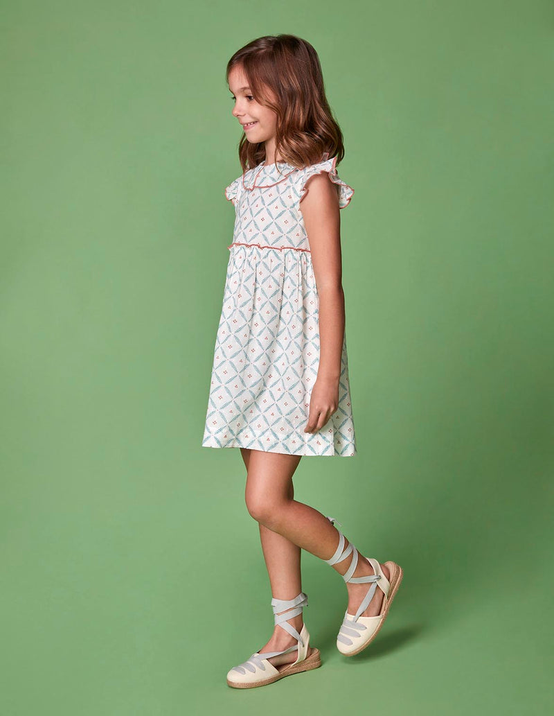 Vestido con estampado de ramitas