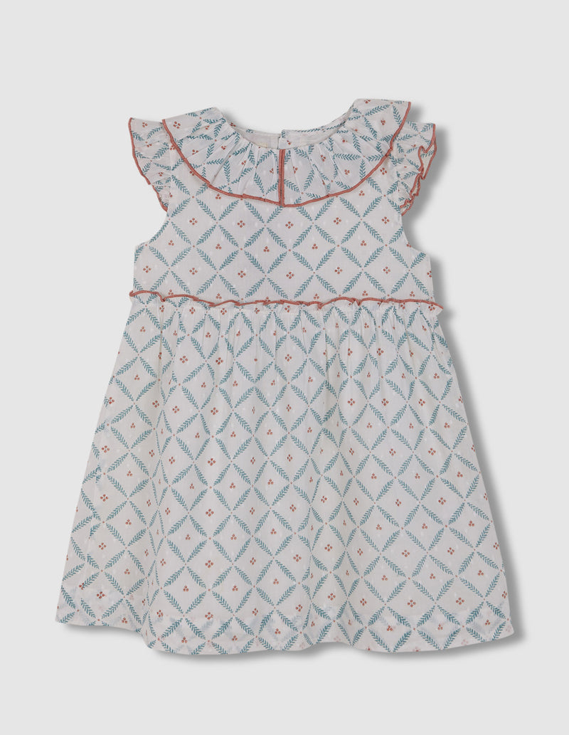 Vestido con estampado de ramitas