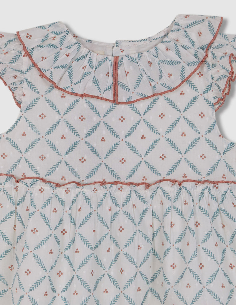 Vestido con estampado de ramitas