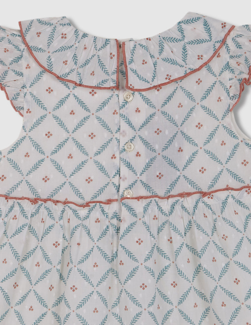 Vestido con estampado de ramitas