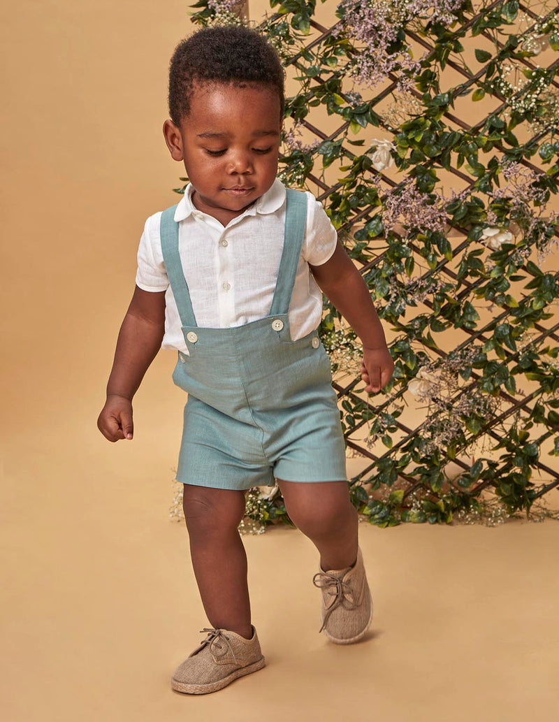 Camisa lino cuello bebé