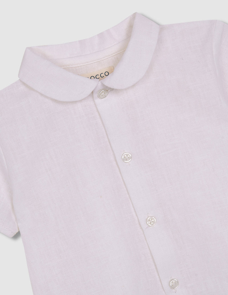 Camisa lino cuello bebé