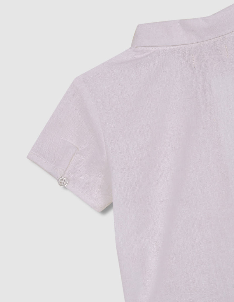 Camisa lino cuello bebé