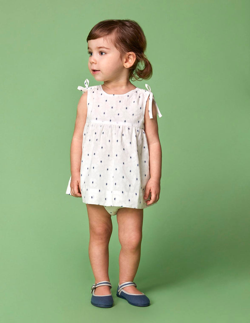Vestido dobby lazada hombro