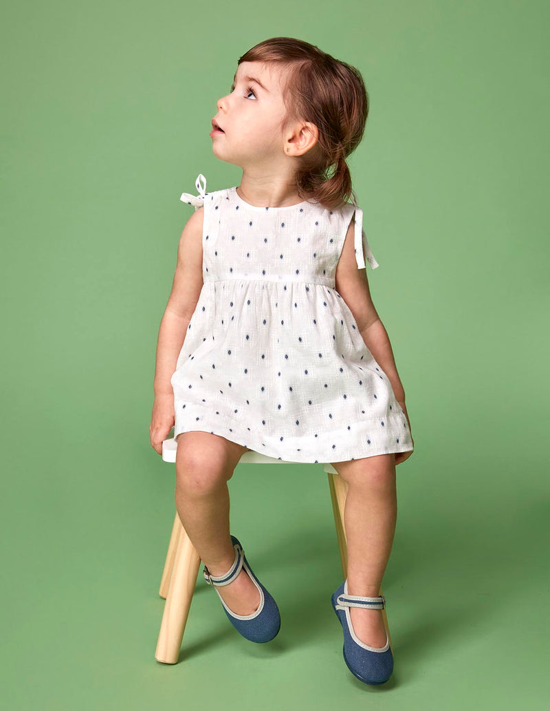 Vestido dobby lazada hombro