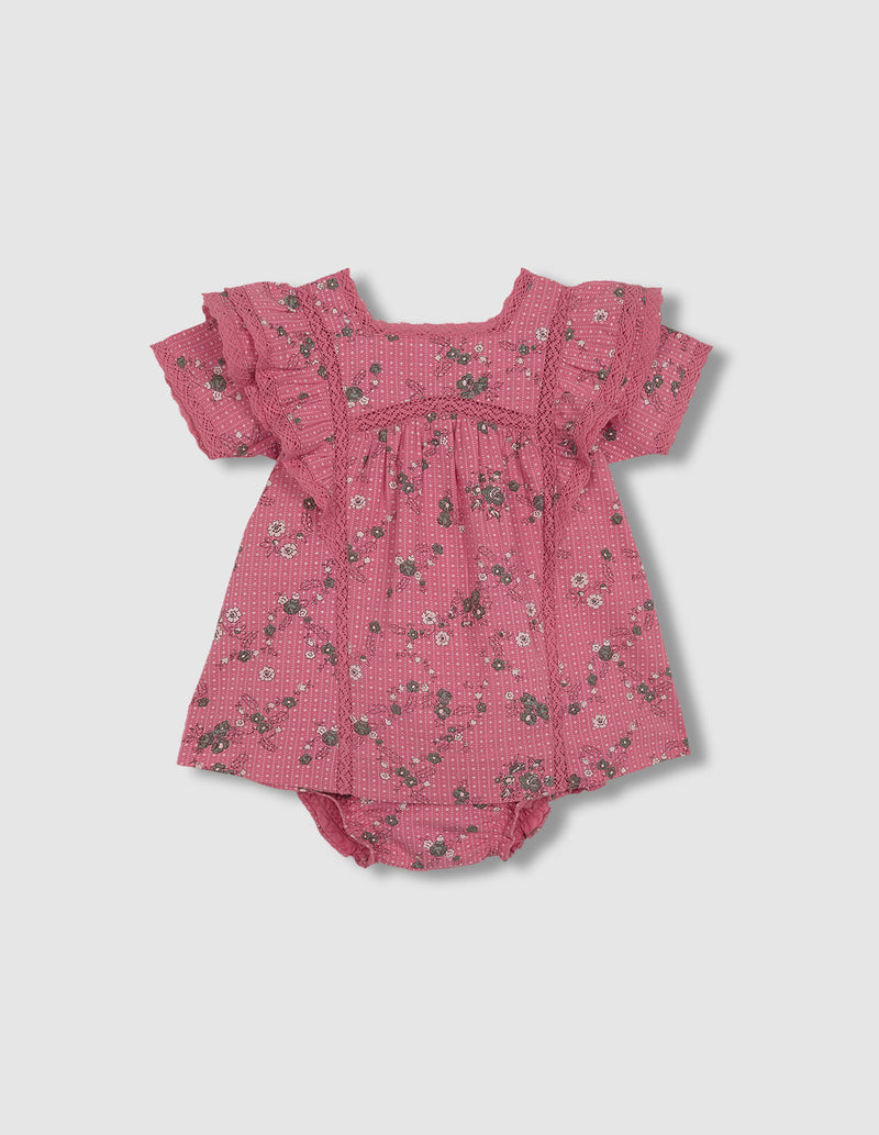 Vestido estampado de flores con volantes
