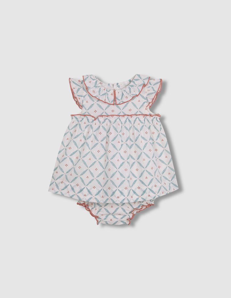 Vestido con estampado de ramitas