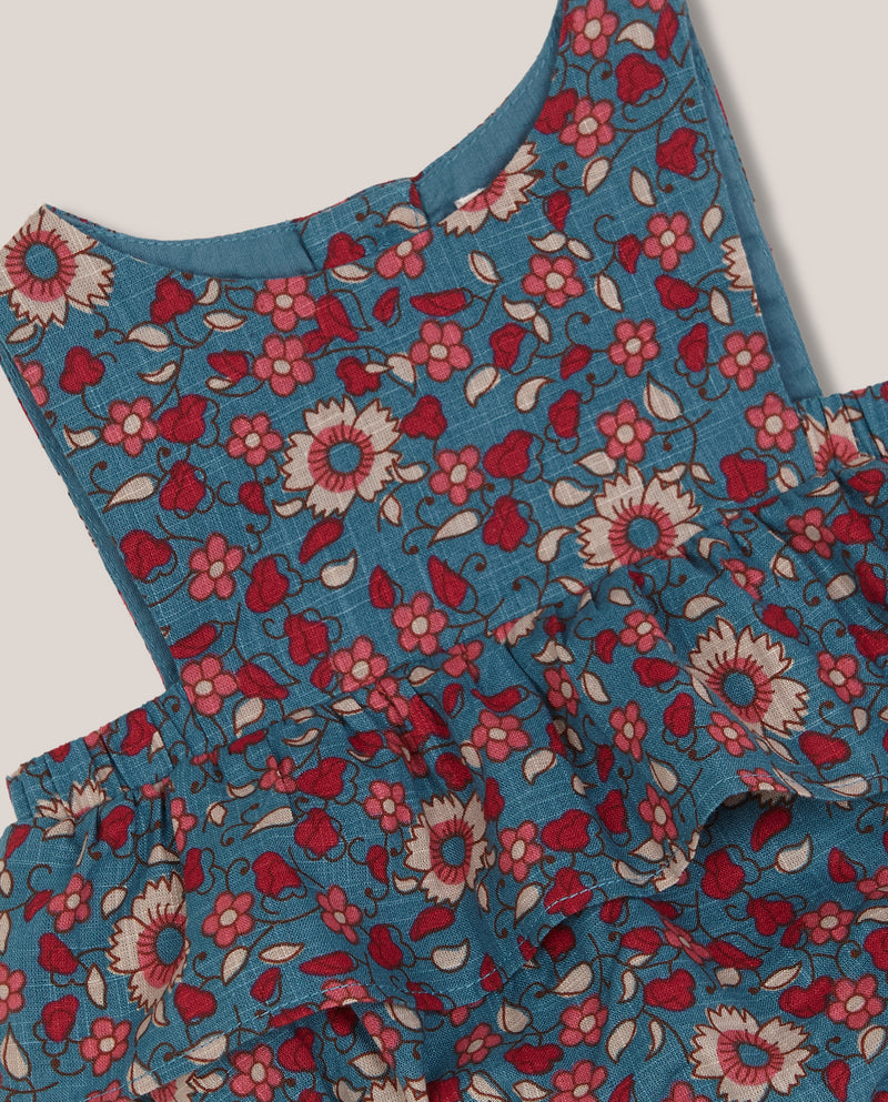 Ranita azul para niña con estampado de flores