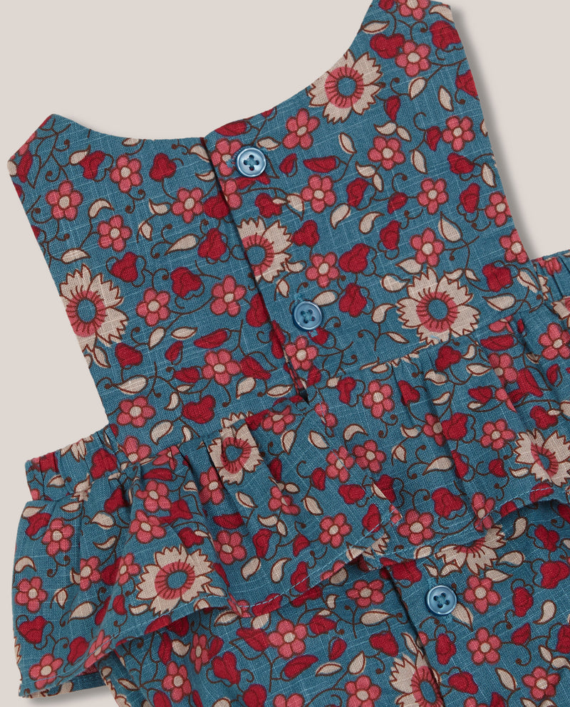 Ranita azul para niña con estampado de flores