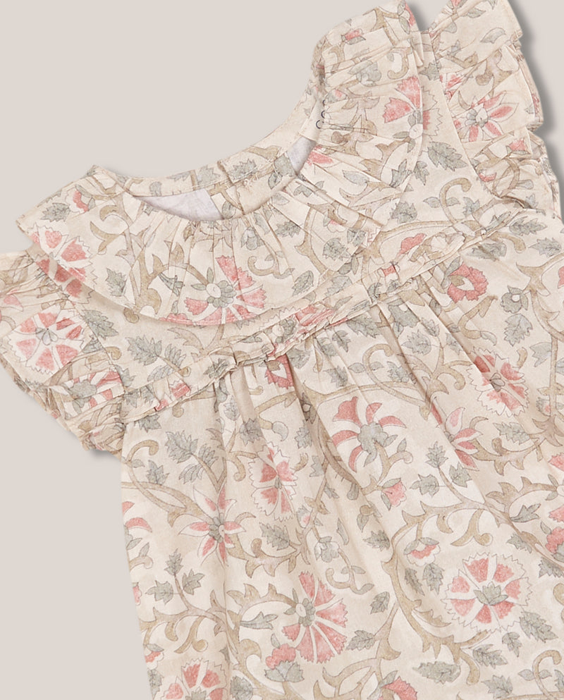Vestido estampado para bebé con cubrepañal