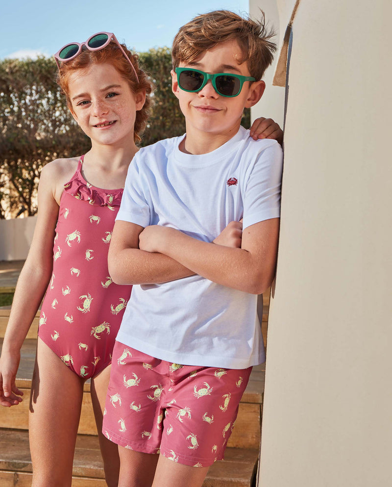 Traje de baño para niño con cangrejos