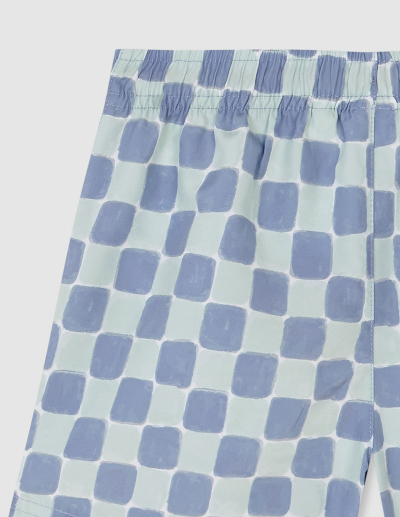 Traje de Baño con Estampado de Cuadros