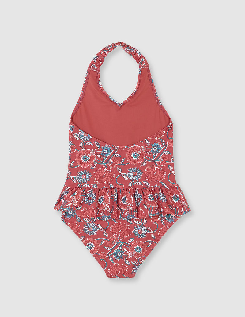 Traje de baño floral para niña con bolero