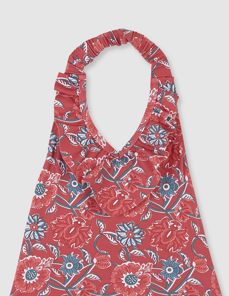 Traje de baño floral para niña con bolero