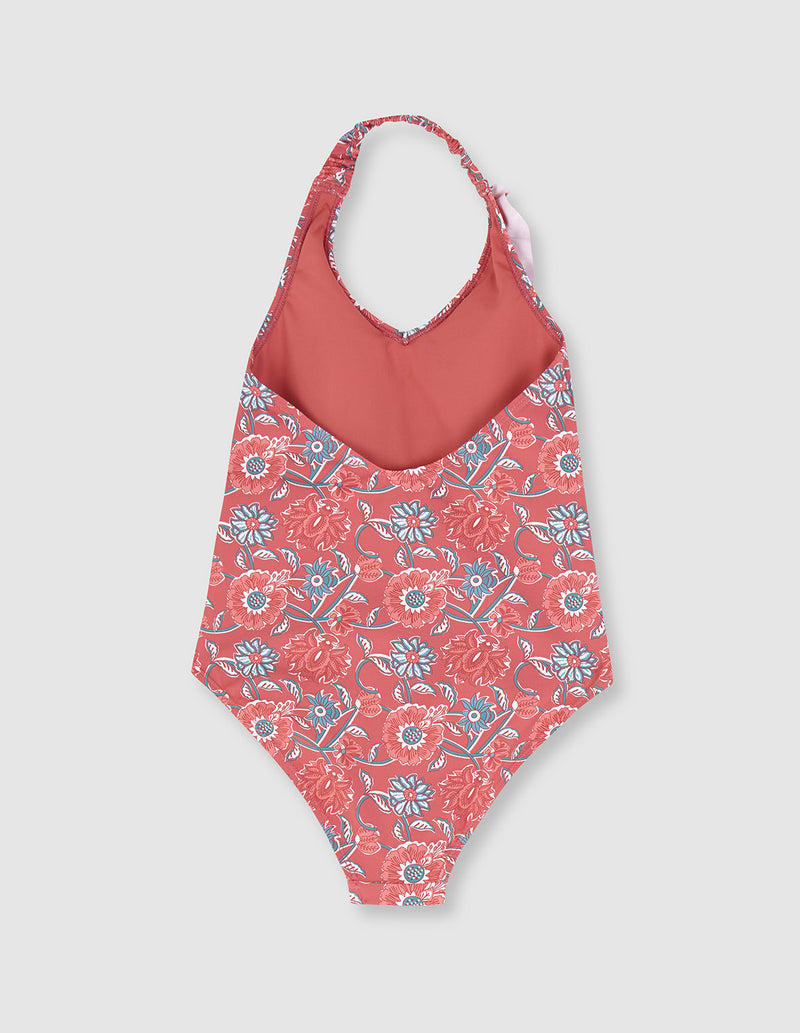 Traje de baño a una pieza de niña con estampado