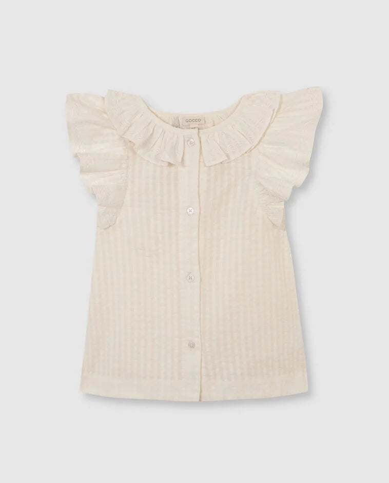 Camisa Con Cuello Y Manga Corta