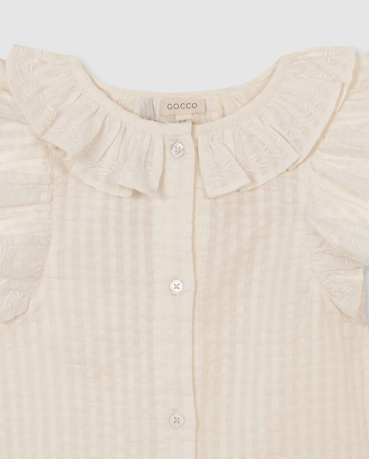 Camisa Con Cuello Y Manga Corta