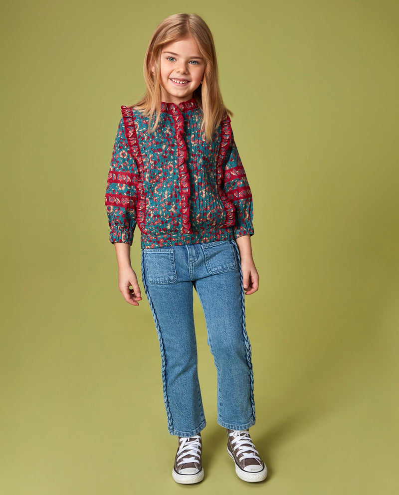 Camisa de flores para niña