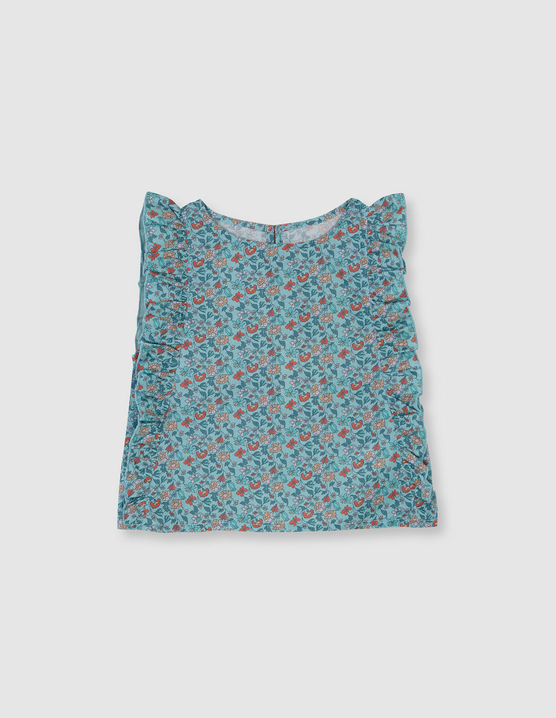 Blusa azul turquesa para niña