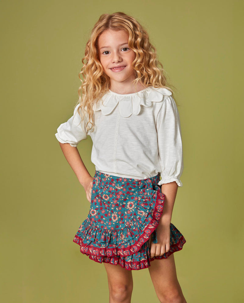 Falda con maxi y plisado