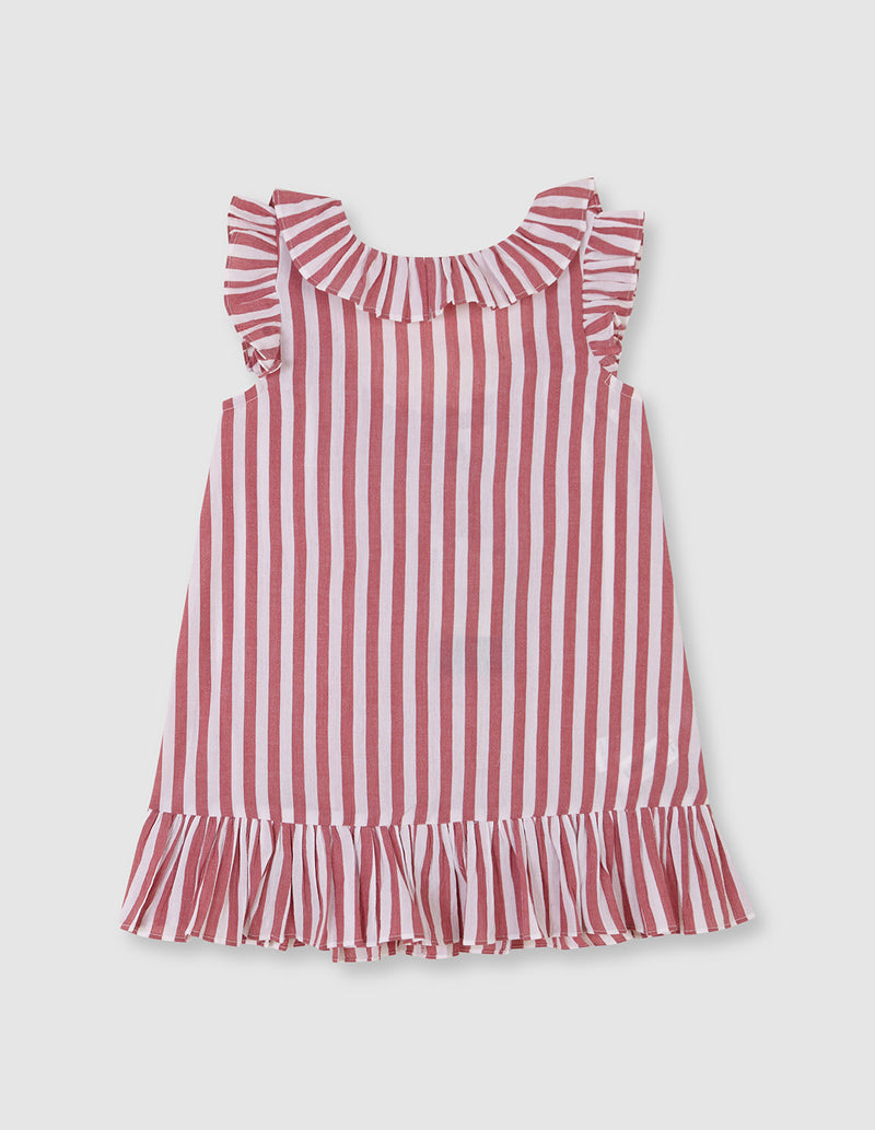 Vestido De Bambula De Rayas
