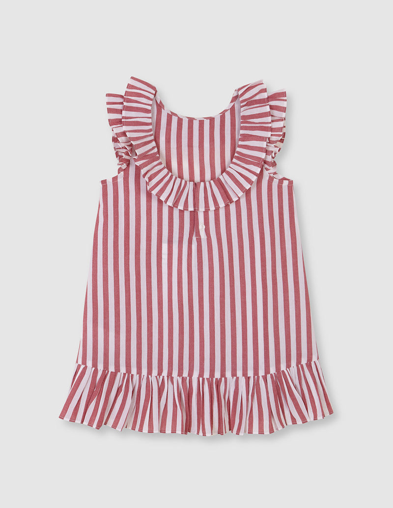 Vestido De Bambula De Rayas