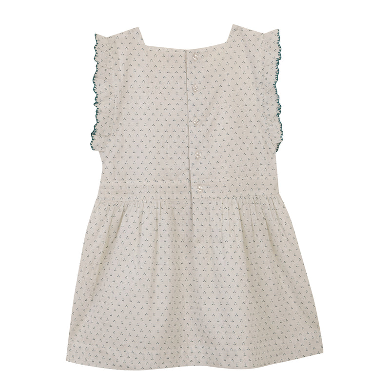 Vestido Con Lunares Pequeños Con Bordado