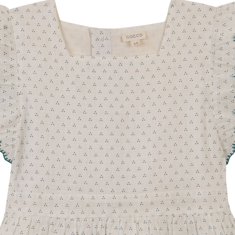 Vestido Con Lunares Pequeños Con Bordado