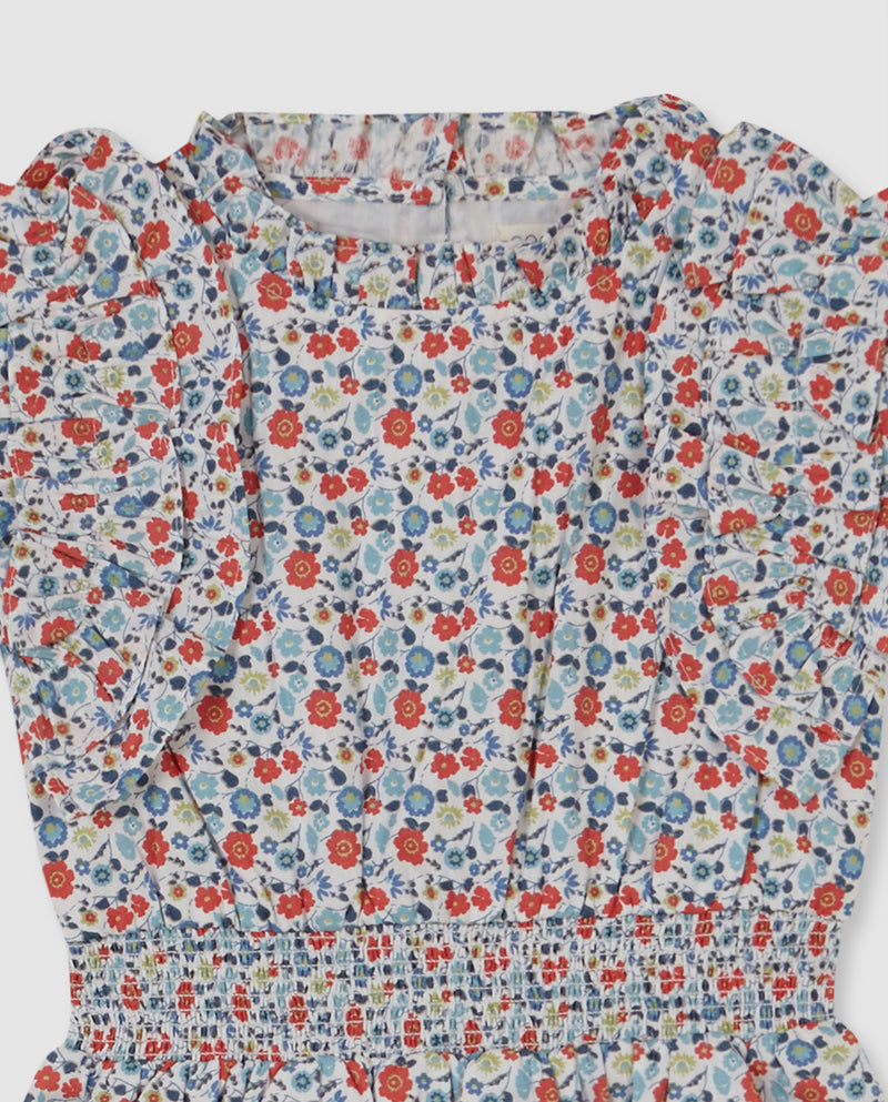 Vestido De Flores Con Cintura Engomada