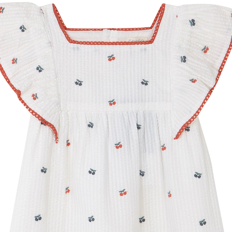 Vestido plisado para niña con estampado