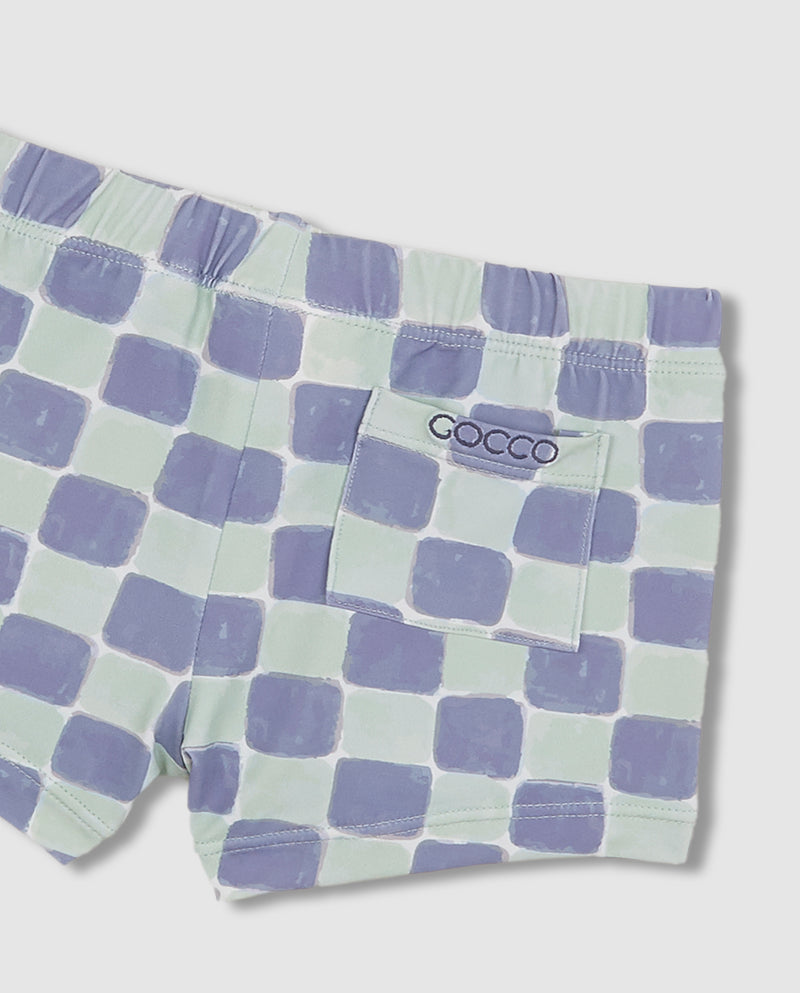 Traje de Baño con Estampado De Cuadros