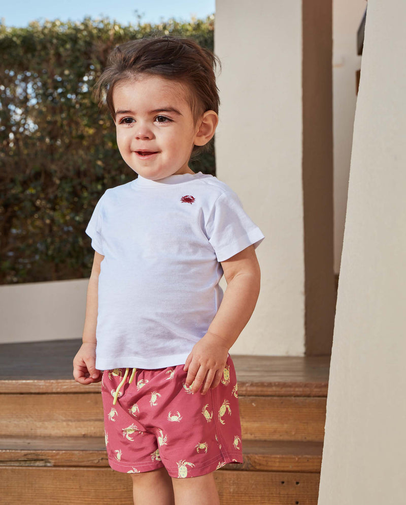 traje de baño para niño de cangrejos