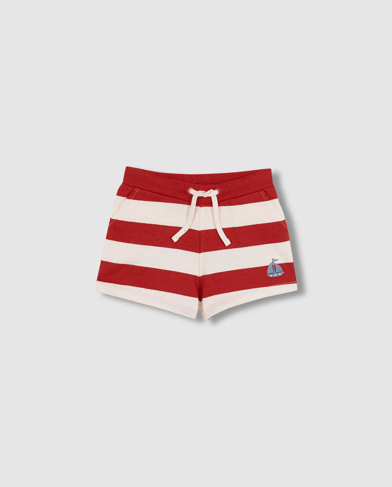 Short de felpa a rayas para niño