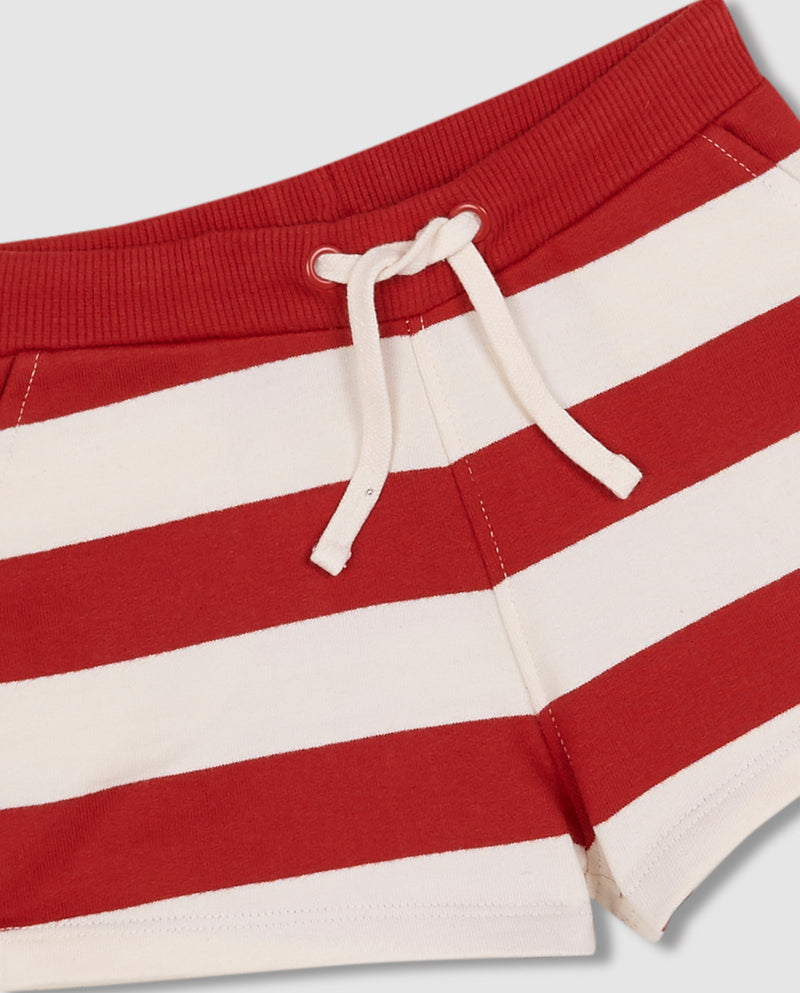 Short de felpa a rayas para niño