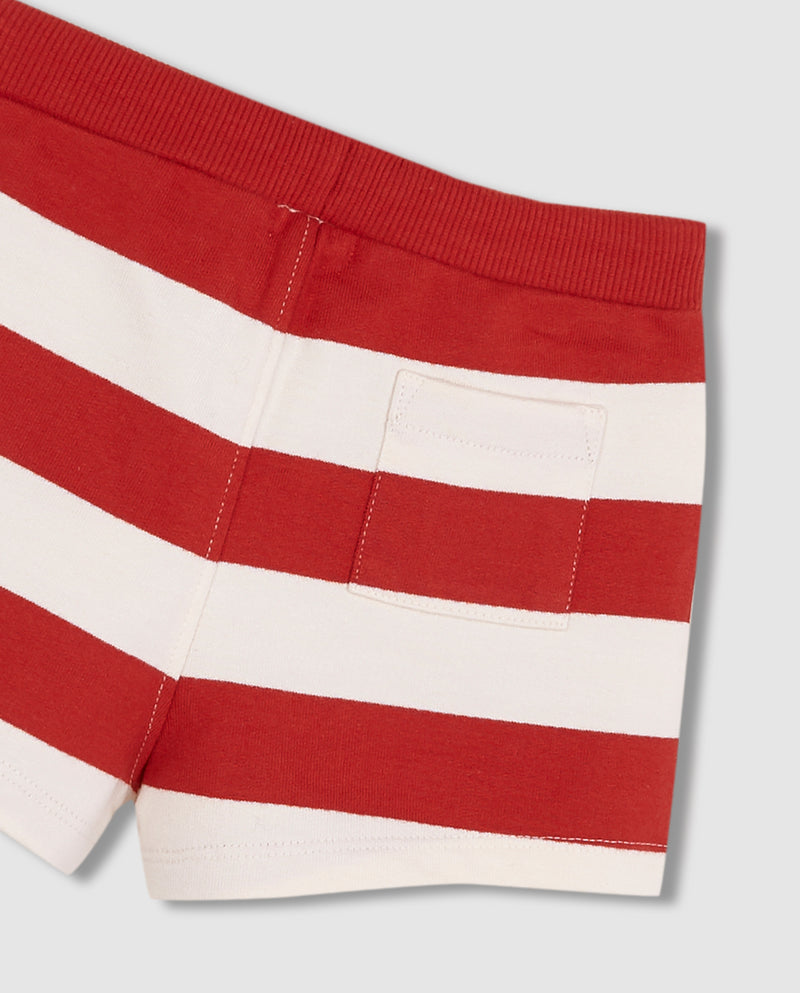 Short de felpa a rayas para niño