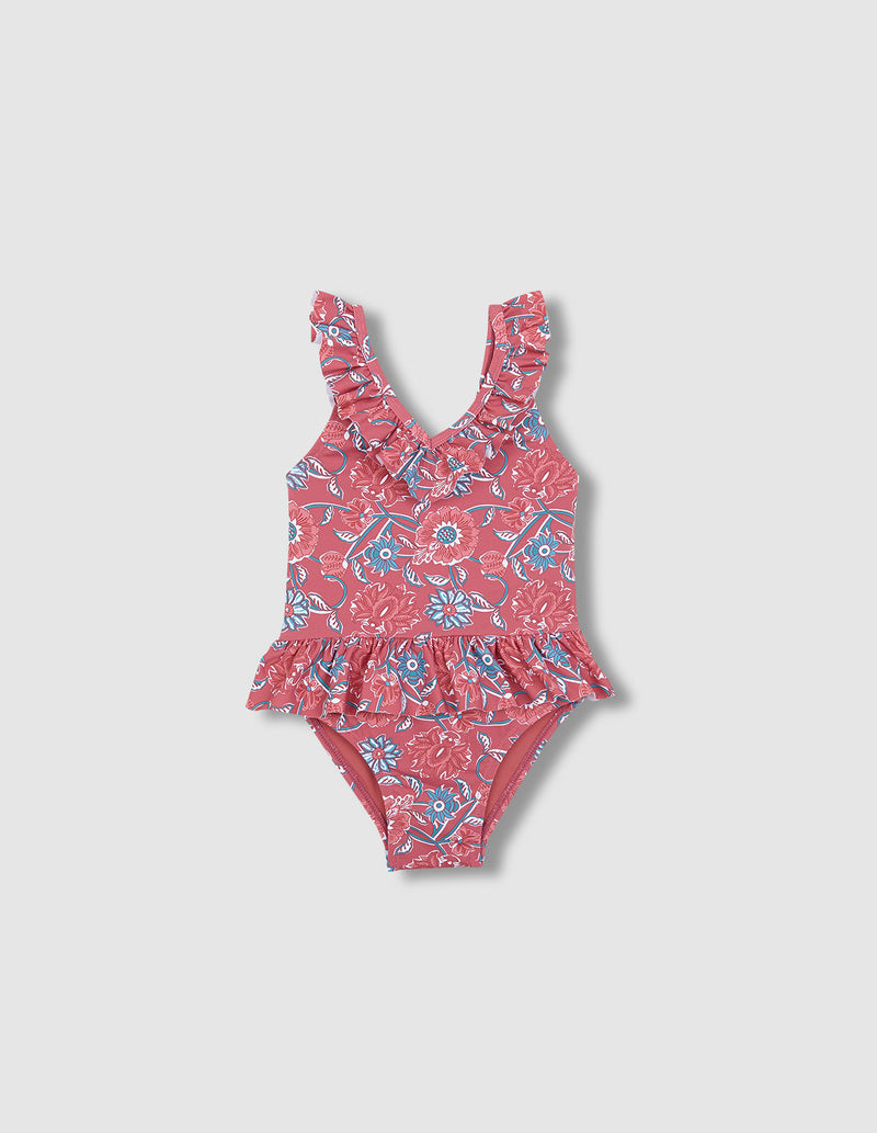 Traje de baño para bebé con estampado de flores