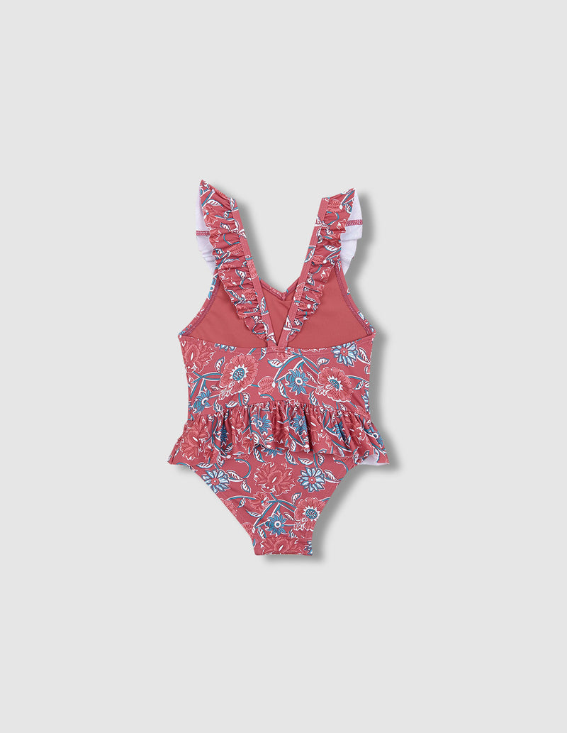 Traje de baño para bebé con estampado de flores