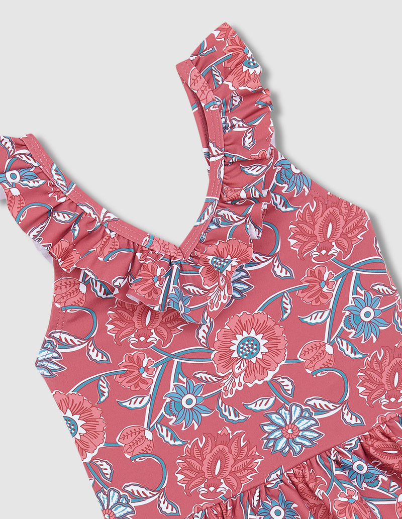 Traje de baño para bebé con estampado de flores