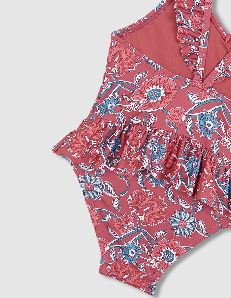 Traje de baño para bebé con estampado de flores
