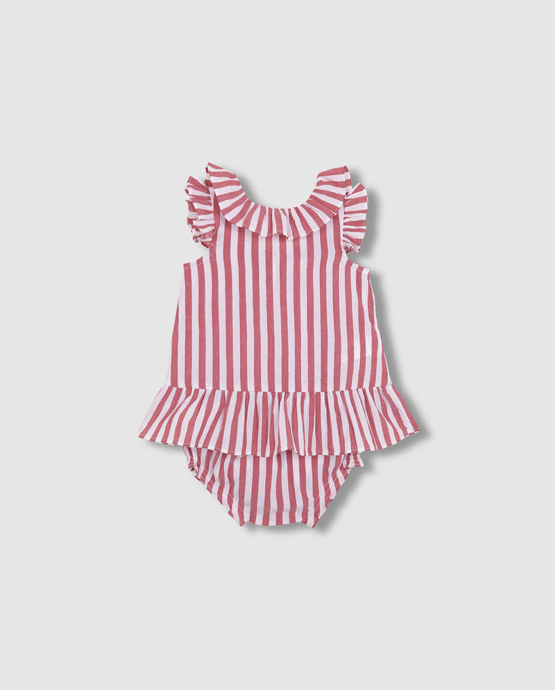 Vestido De Bambula De Rayas