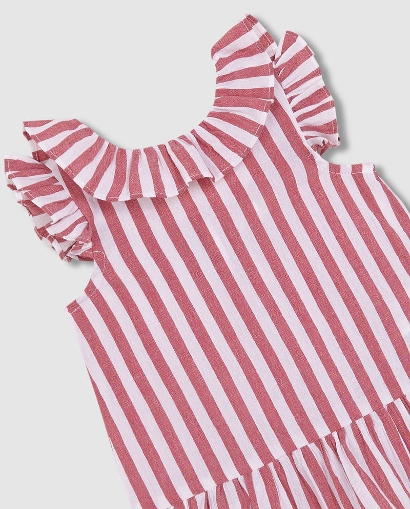 Vestido De Bambula De Rayas