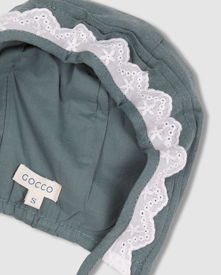 Gorro Lino Con Tira Bordada