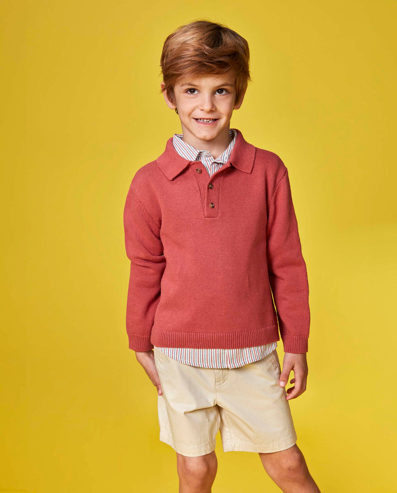 Suéter tipo polo para niño