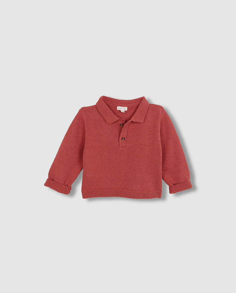 Sueter con cuello tipo polo para bebe