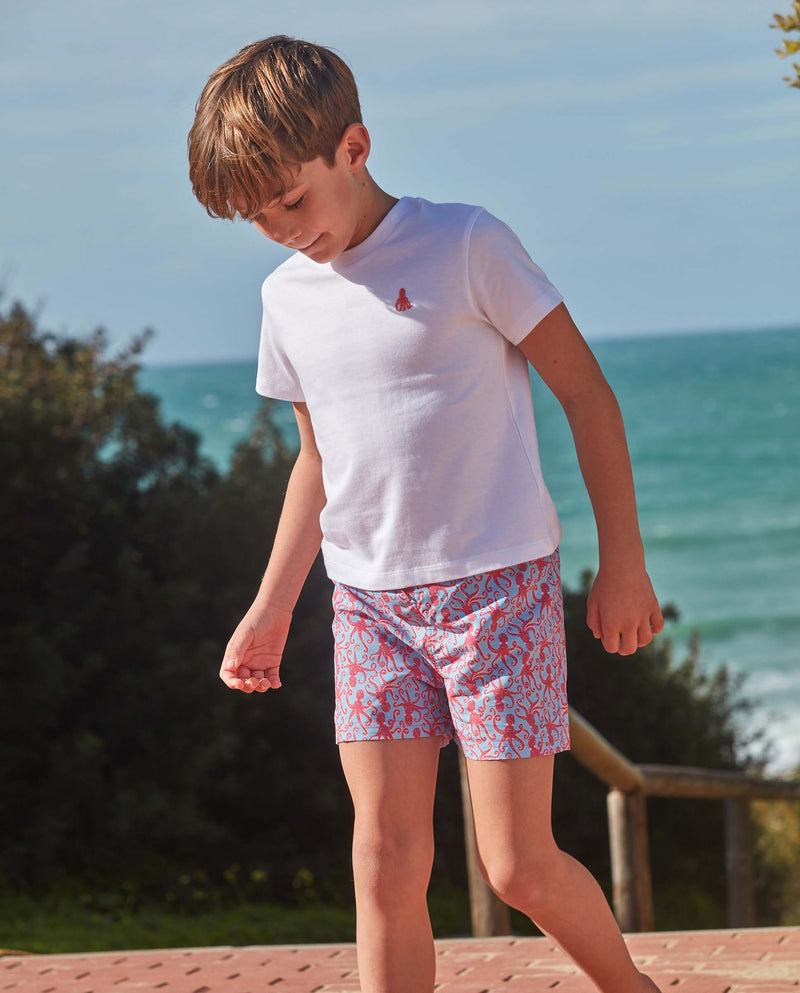 Traje de bano con estampado de pulpo para nino