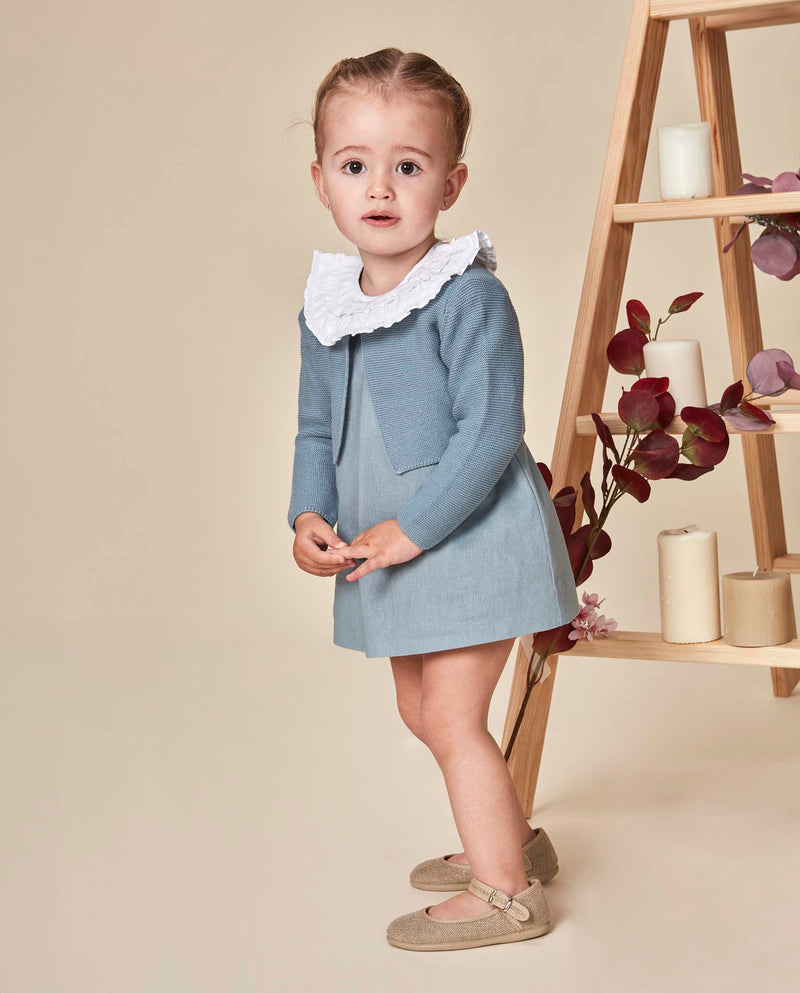suéter infantil cuello redondo para niña